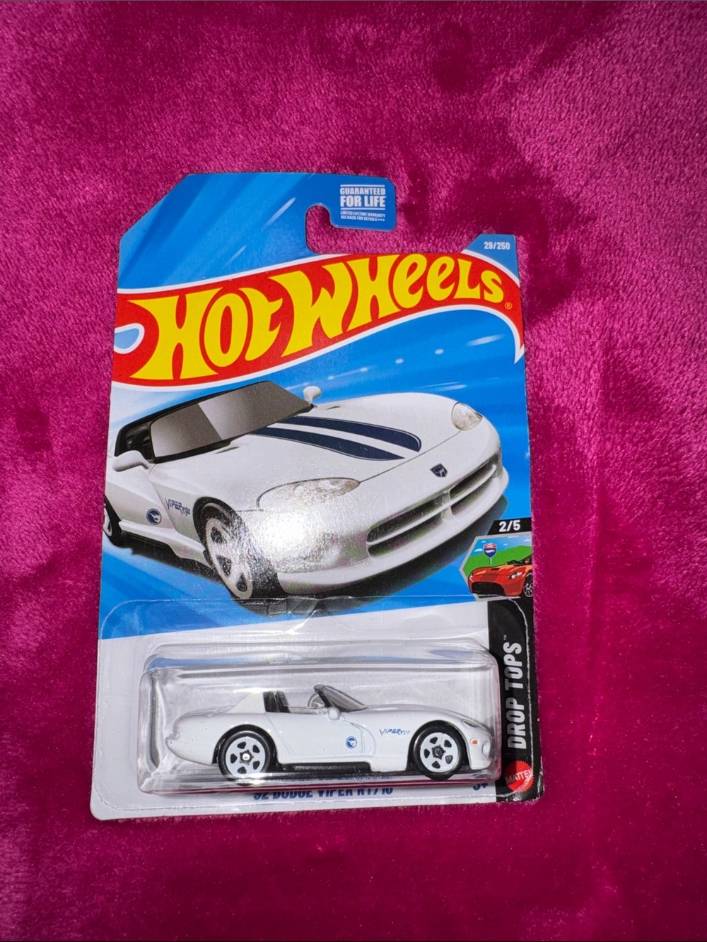 Mattel Hot Wheels White & Blue Dodge Viper RT/10 Toy Car